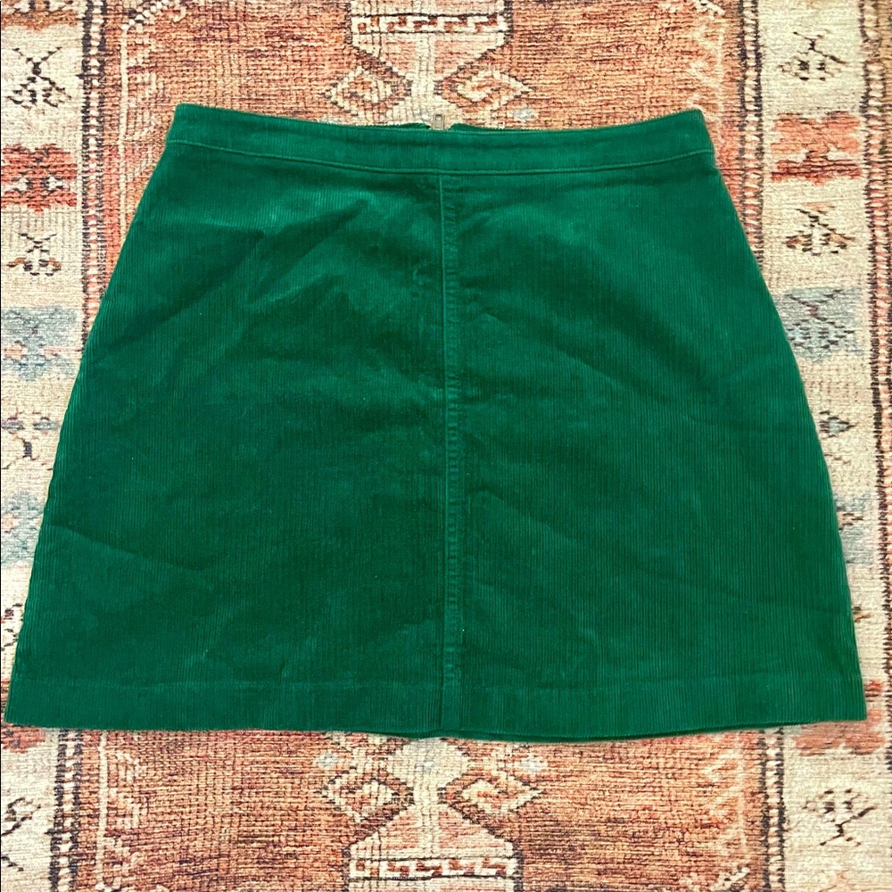 Corduroy Jade Green Mini Skirt